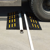2 PCS 2-Channel Rubber Hose Ramp with Reflective Strips