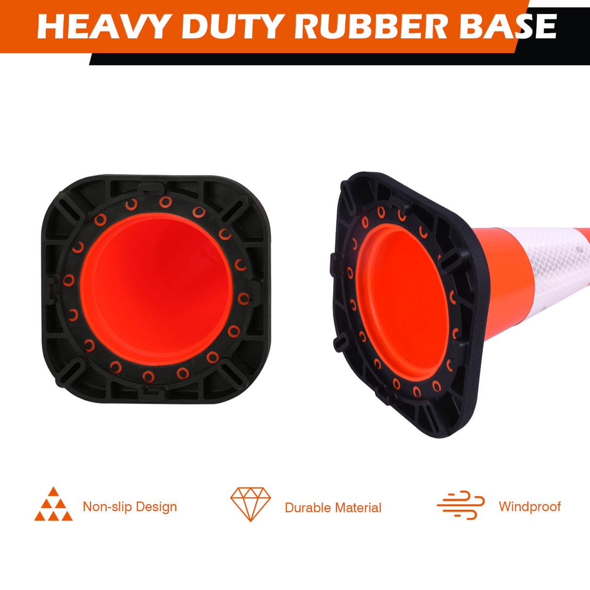 Light Weight Black Base Economy Traffic Cones - View 11 | Besea Cone
