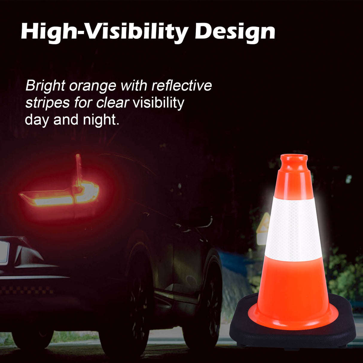 Light Weight Black Base Economy Traffic Cones - View 12 | Besea Cone