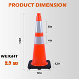 Light Weight Black Base Economy Traffic Cones - Top View | Besea Cone