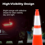 Light Weight Black Base Economy Traffic Cones - Close-Up | Besea Cone