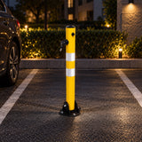 Fold Down Parking Bollard with Lock, Keys and Reflective Strips