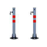 Fold Down Parking Bollard with Lock, Keys and Reflective Strips