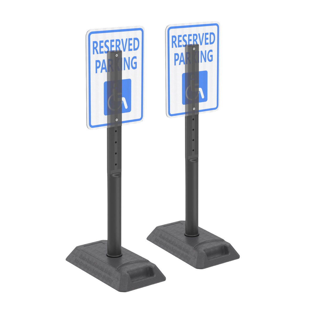 2-Pack 99 cm Portable Sign Holders with Rubber or Water-Fillable Bases - product view 1