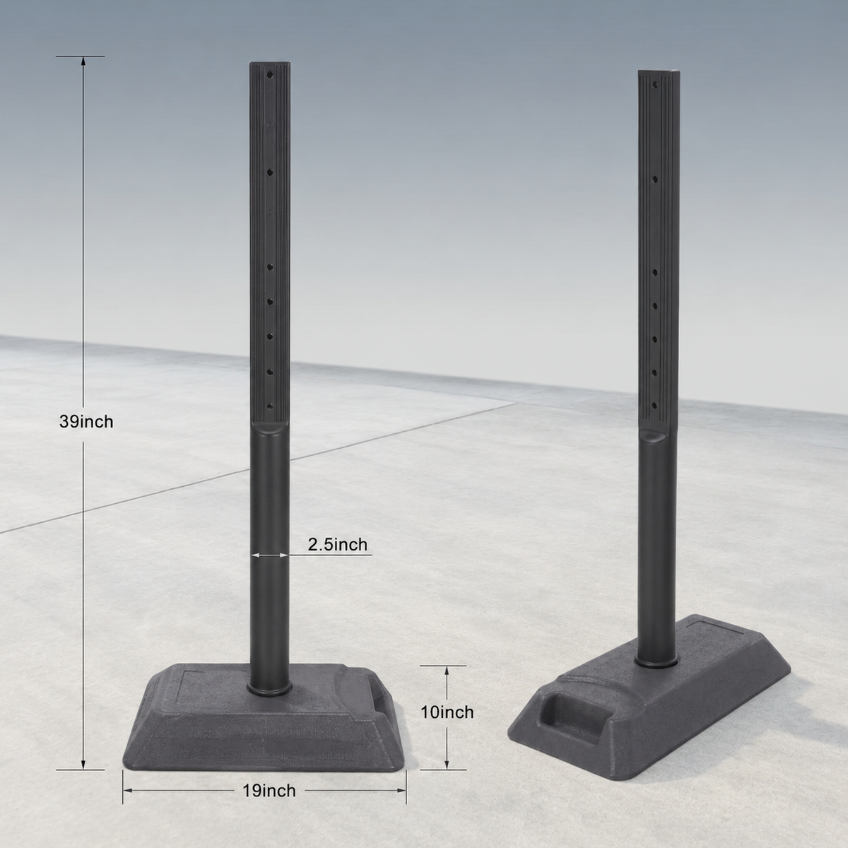 2-Pack 99 cm Portable Sign Holders with Rubber or Water-Fillable Bases - product view 2
