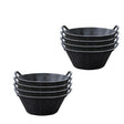 Flexible black rubber utility tub with two integrated handles - supplied in an 8-pack