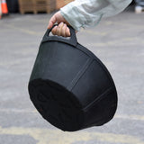 Flexible black rubber utility tub with two integrated handles - supplied in an 8-pack