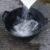 Flexible black rubber utility tub with two integrated handles - supplied in an 8-pack