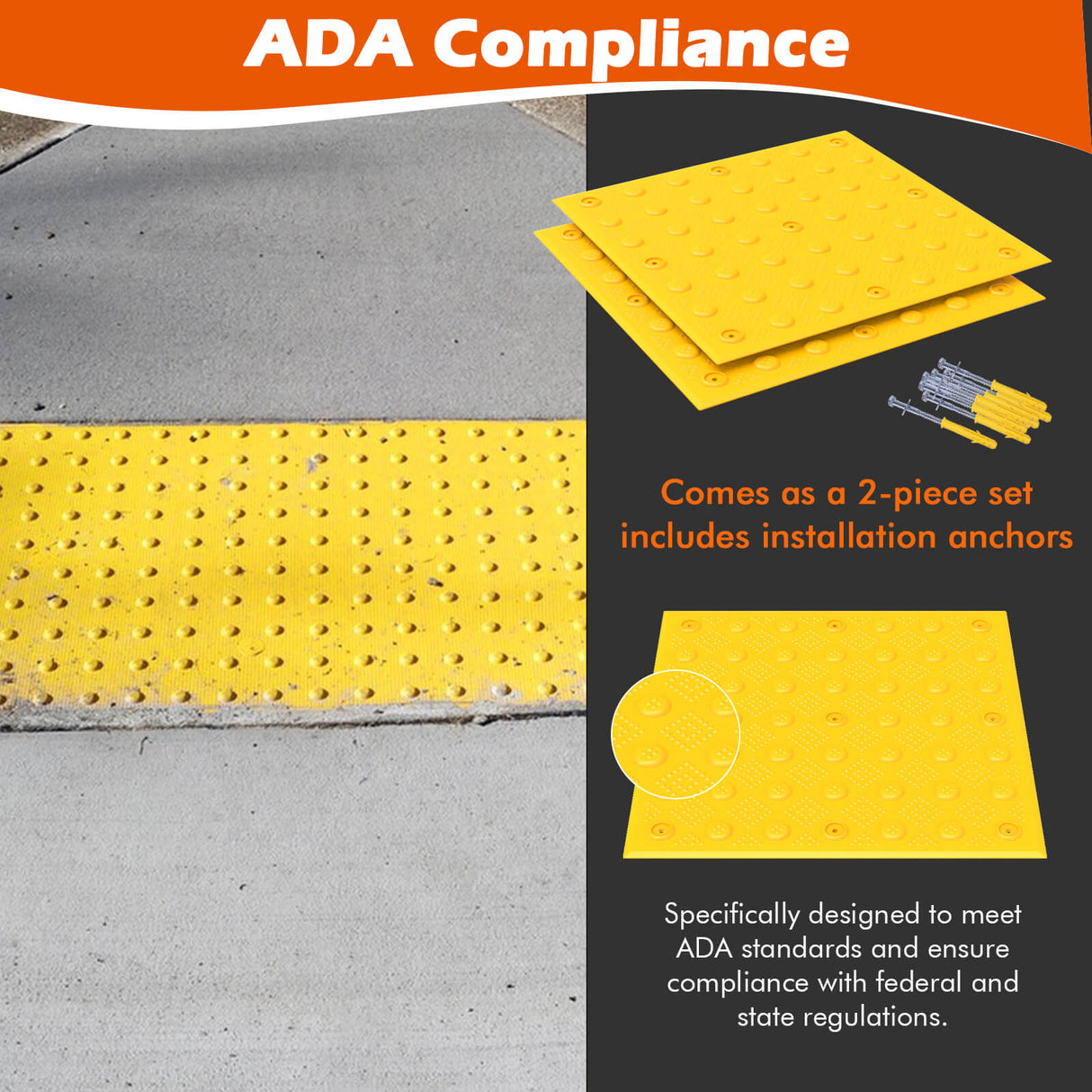 Warning Pad 2PCS with Installl Bolts - Detail | Besea Cone
