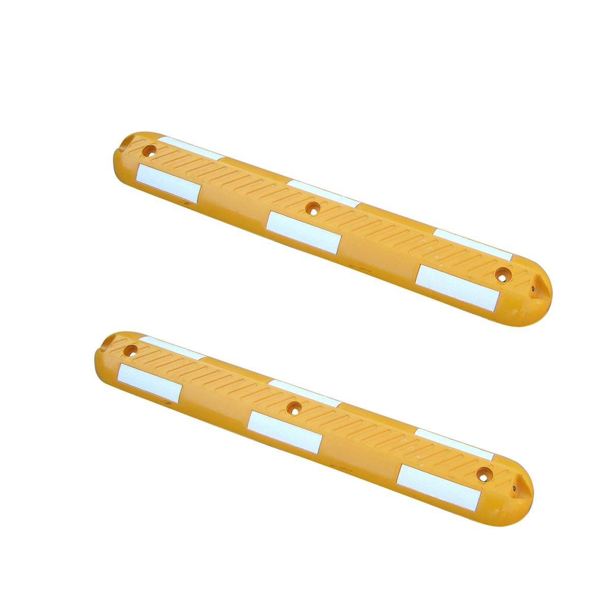 Bike Lane Delineator with Reflective Strips and Cat Eye Reflectors, Heavy-Duty Traffic Lane Separator with 3-Hole Base for Bike Paths, Roads and Parking Lots