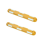 Bike Lane Delineator with Reflective Strips and Cat Eye Reflectors, Heavy-Duty Traffic Lane Separator with 3-Hole Base for Bike Paths, Roads and Parking Lots