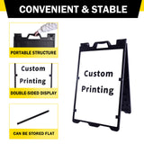 H A-Frame Sidewalk Sign Board, Double-Sided Display, - Top View | Besea Cone