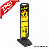 DH-VB-16X2-PIC-NL | CAUTION ICY | Heavy Duty Rubber Base | NL-Dutch