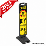 DH-VB-16X2-PIC | CAUTION ICY | Heavy Duty Rubber Base | English