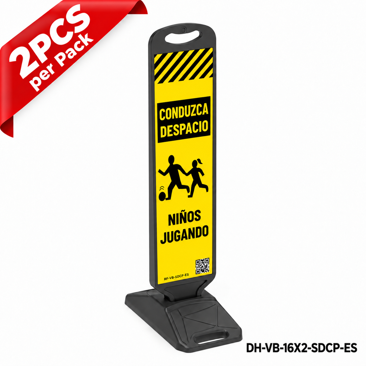 DH-VB-16X2-SDCP-ES | CHILDREN PLAYING | Heavy Duty Rubber Base | ES-Español