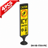 DH-VB-17X4-PIC | CAUTION ICY | Surface Mount Fixed Base | English