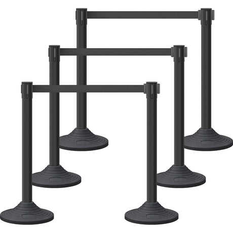 Plastic Retractable Stanchion with 300 CM Black Belt - Main Product Image | Besea Cone