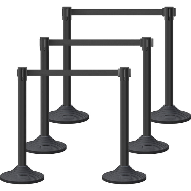 Plastic Retractable Stanchion with 300 CM Black Belt - Main Product Image | Besea Cone