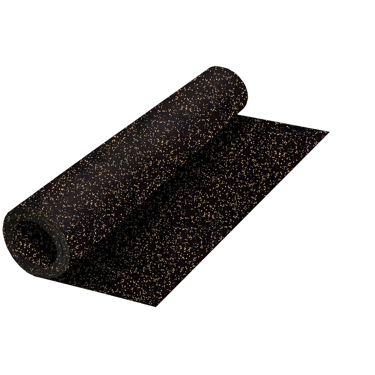 4 mm Rubber Gym Flooring Roll, 115 × 300 cm, Black/Yellow