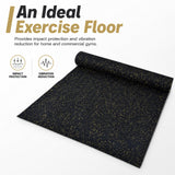 4 mm Rubber Gym Flooring Roll, 115 × 300 cm, Black/Yellow