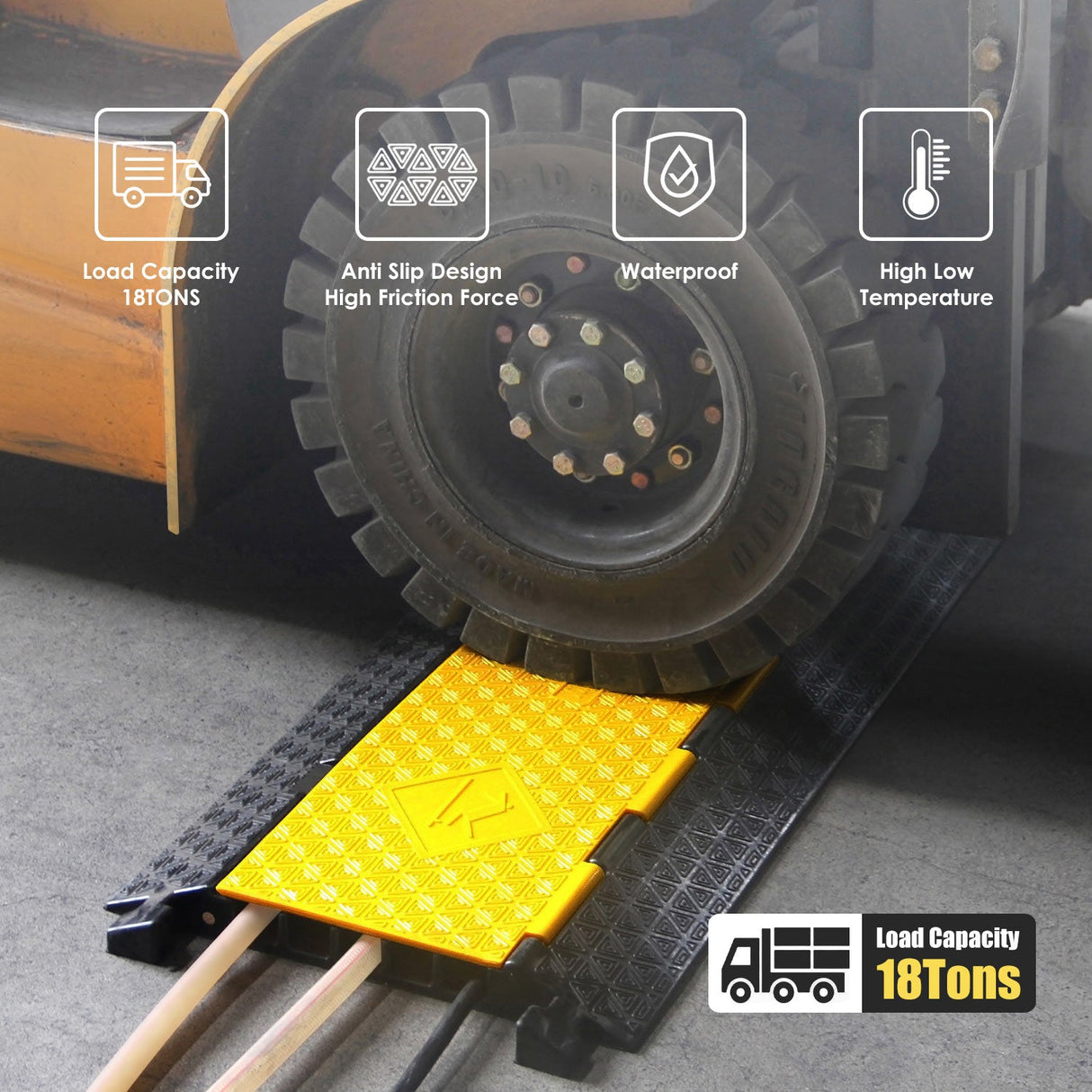 2,3,5-Channel Rubber Cable Protector Ramp with Extra Anti - View 12 | Besea Cone