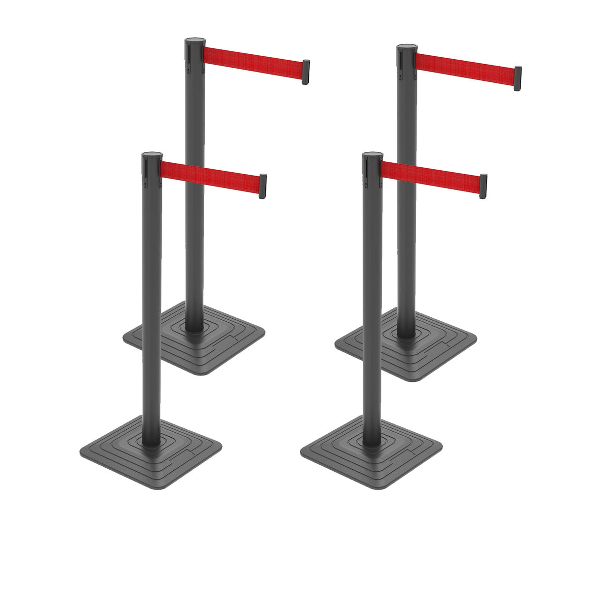 4-Pack 10ft Retractable Belt Barriers with "Caution - Do - View 20 | Besea Cone