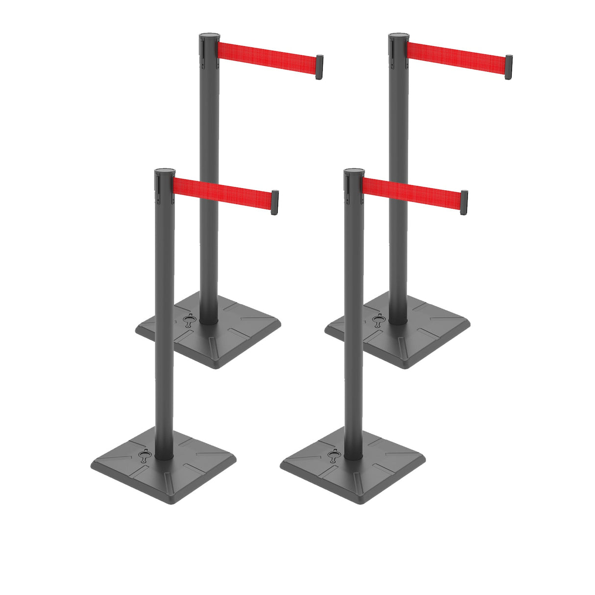 4-Pack 10ft Retractable Belt Barriers with "Caution - Do - View 43 | Besea Cone