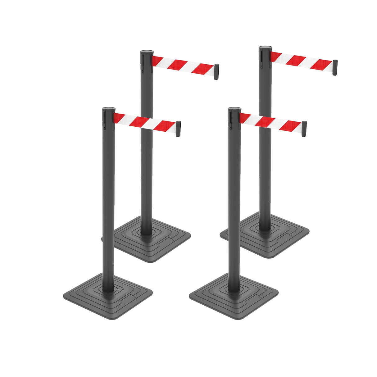 4-Pack 10ft Retractable Belt Barriers with "Caution - Do - View 22 | Besea Cone