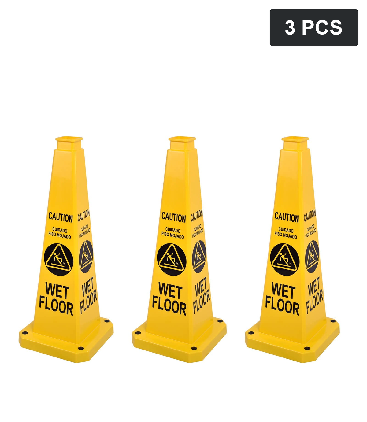 DH-ATC-70-Y1x3 | Caution Wet / Yellow Color / 70 CM / 3PCS | Pack quantity: 3 PCS