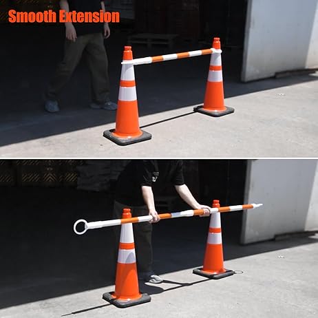 Retractable Traffic Cone Bars - Top View | Oranlite Europe